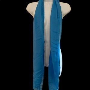 GORGEOUS VIVID BLUE LONG COTTON SCARF BY THE FLAWSOME WOMAN